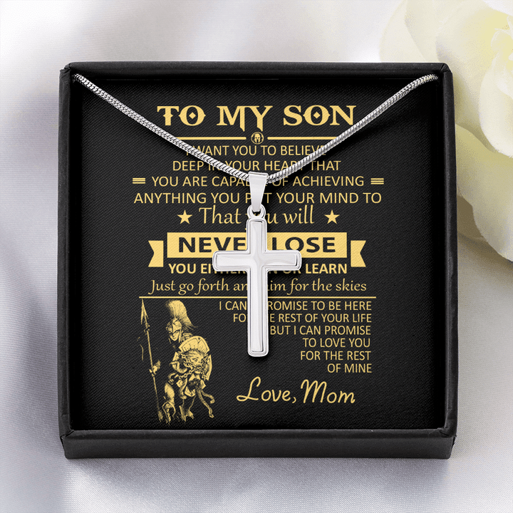 You'll Never Lose Cross Necklace Mom Gift For Son