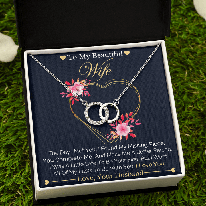 Gift For Wife The Day I Met You I Found My Missing Piece Perfect Pair Necklace