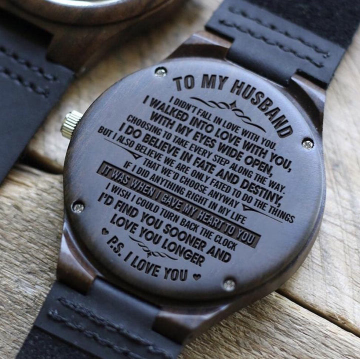 Gift For Husband It's Was When I Gave My Heart To You Engraved Wooden Watch