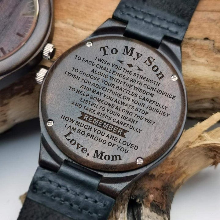 Gift For Son I Wish You The Strength Engraved Wooden Watch