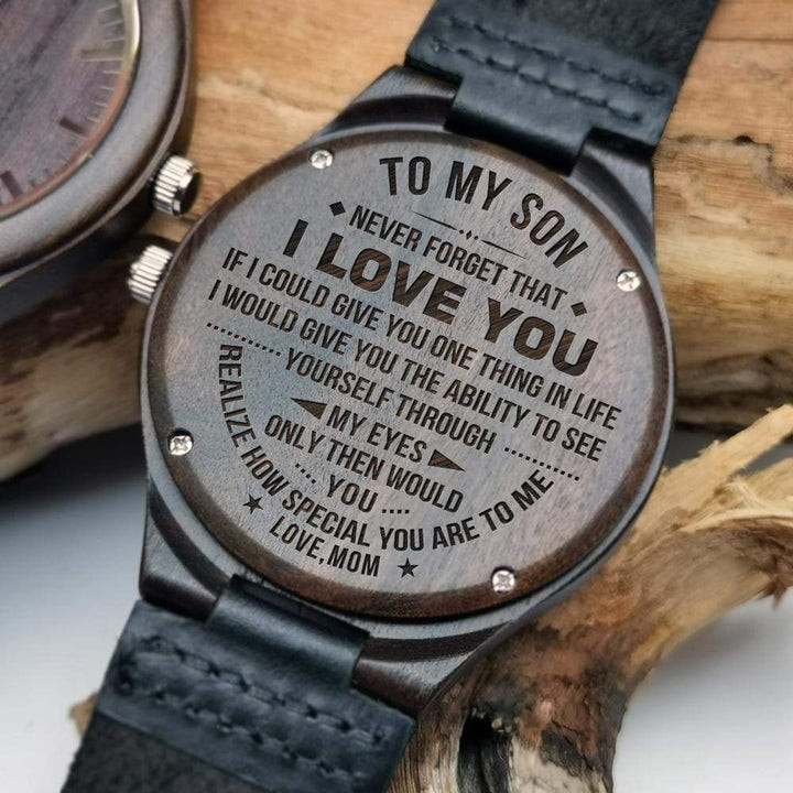 Gift For Son My Eyes Only Then Would You Engraved Wooden Watch