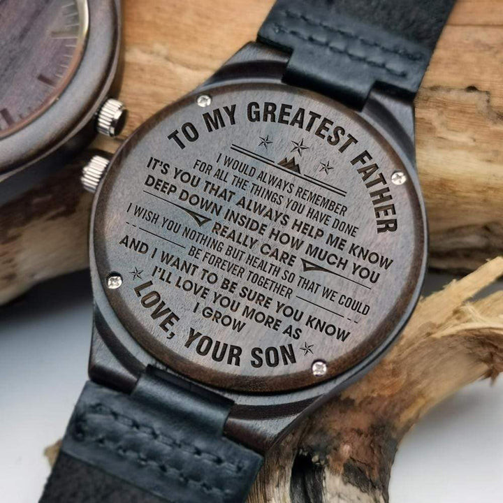 Gift For Dad I Will Always Be Your Little Girl Engraved Wooden Watch