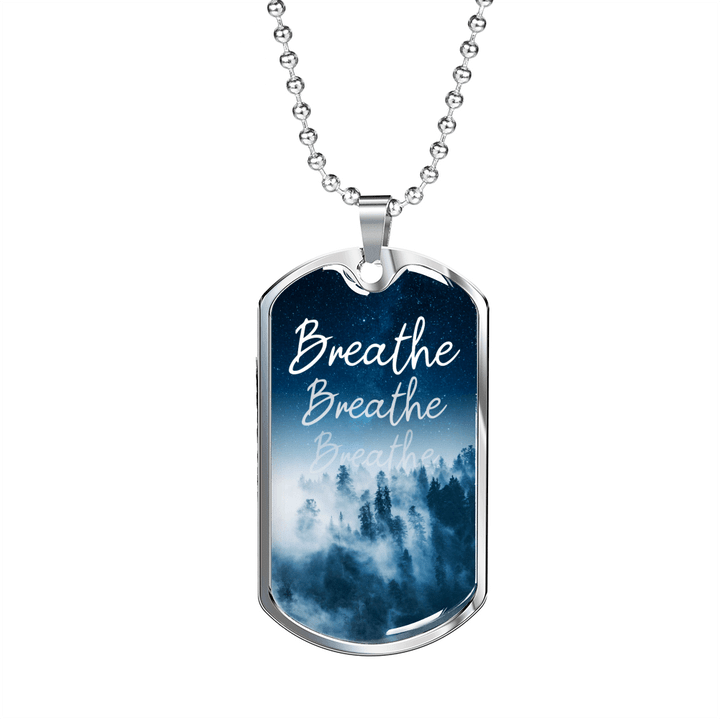 Beautiful Night Forest Pattern And Night Sky Dog Tag Necklace