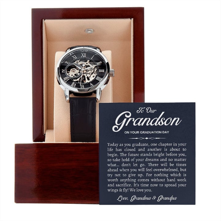 It's Time Now To Spread Your Wings Gift For Grandson Graduation Day Openwork Watch