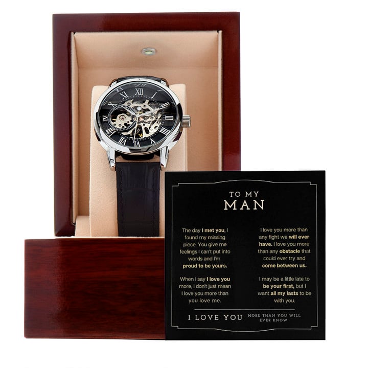 I'm Proud To Be Yours I Love You Gift For Him My Man Openwork Watch