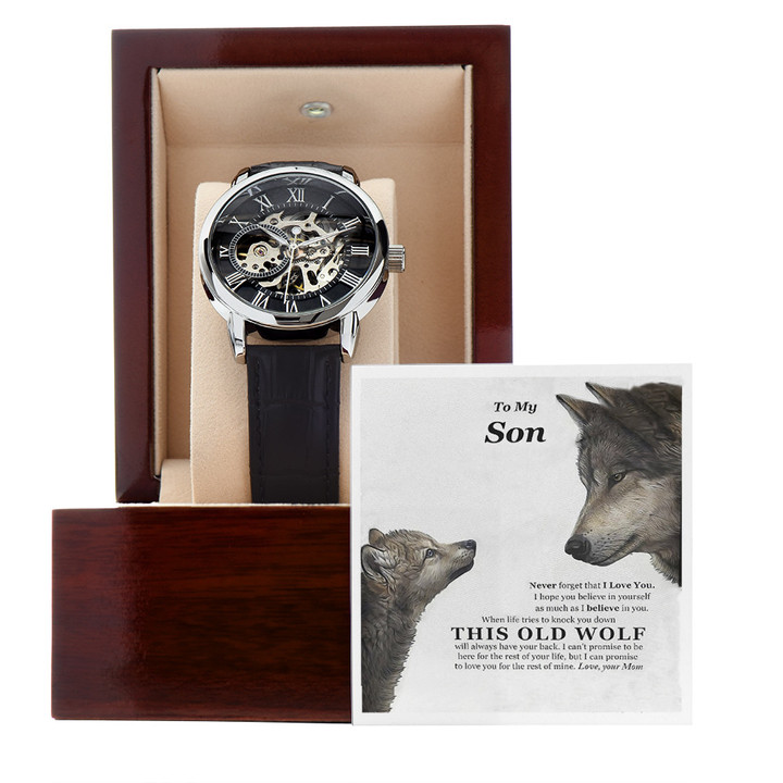 Believe In Yourself As Much As I Believe In You Wolf Gift For Son Openwork Watch