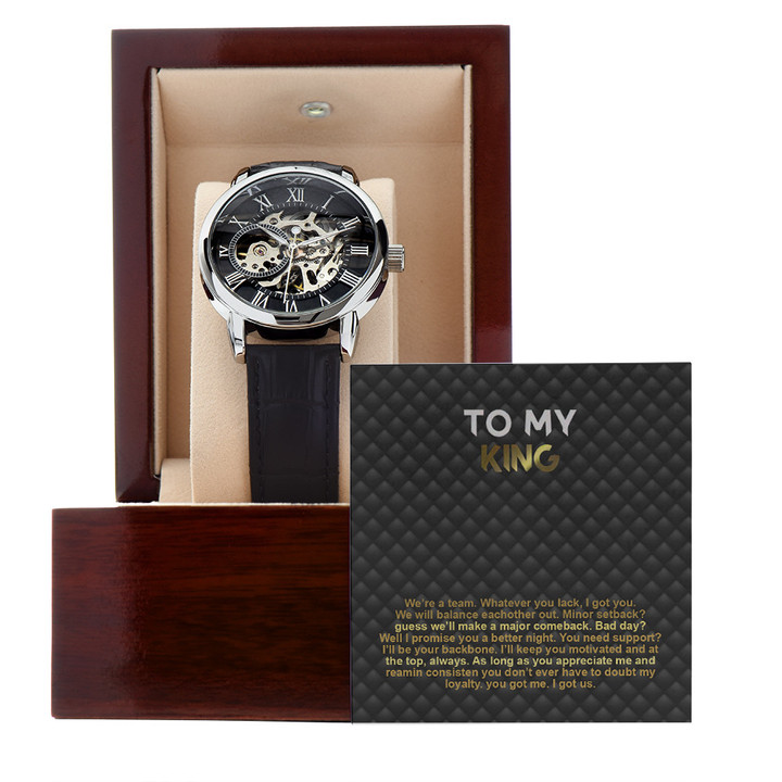 We're A Team To My King I'll Be Your Backbone Gift For Man Openwork Watch