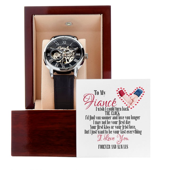 I May Not Be Your First Day First Love Fiance Gift For Husband Future Husband Openwork Watch