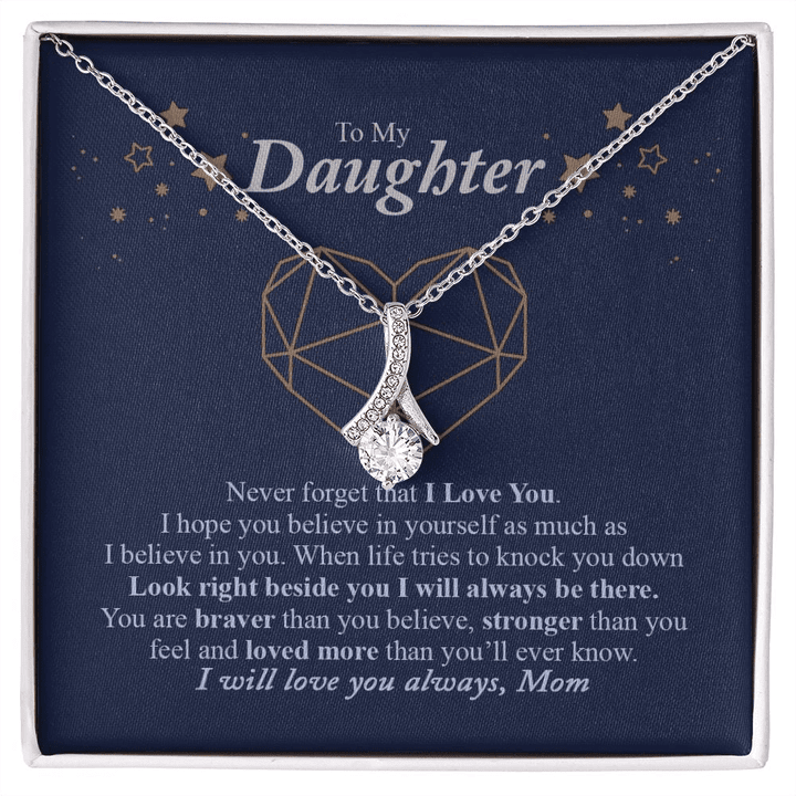MOM GIFT FOR DAUGHTER I WILL LOVE YOU ALWAYS ALLUNING NECKLACE