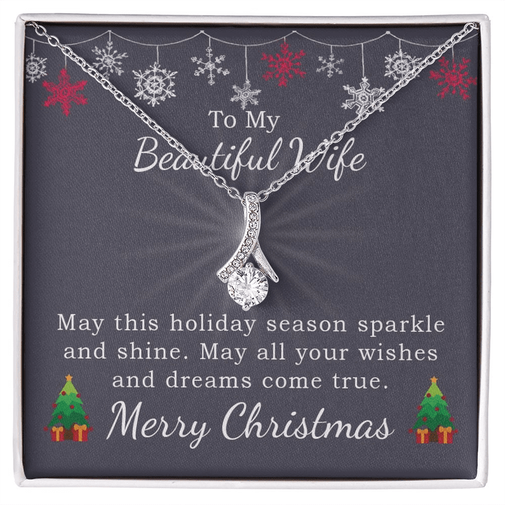 GIFT FOR WIFE MERRY CHRISTMAS GIFT SPARKLE AND SHINE ALLUNING NECKLACE