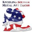 Kneeling Soldier Metal Flag Decoration