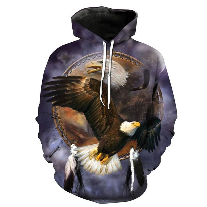 Native American Eagle 3d Hoodie