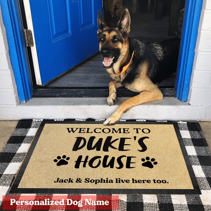 Personalized Welcome Dogs House Doormat