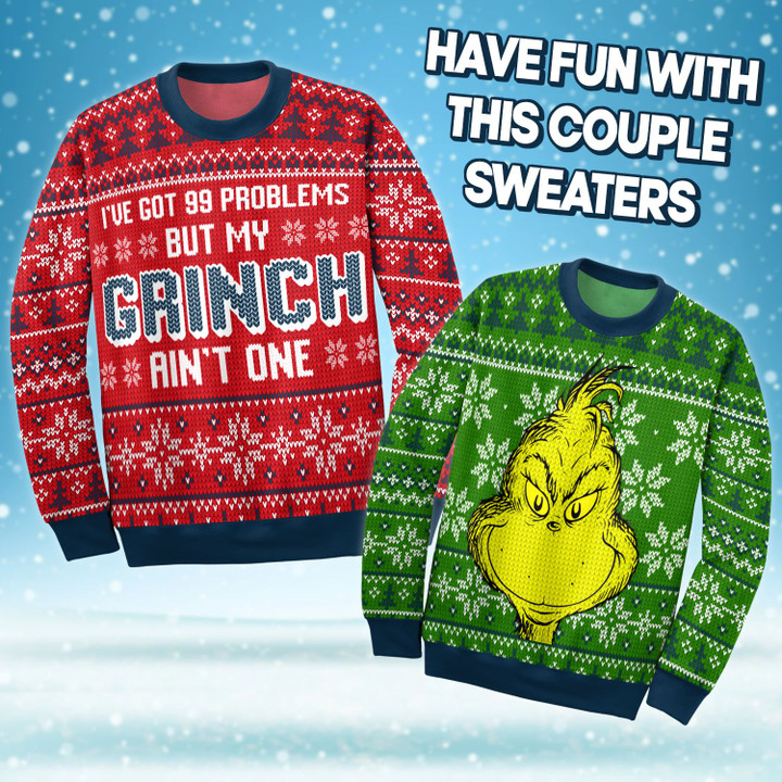 Grinch Christmas Couple Sweater