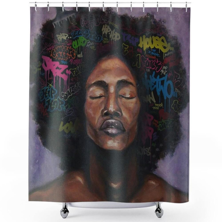 New Afro Male Shower Curtain  High Quality Home Decor