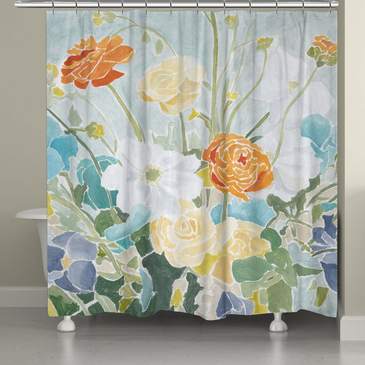 Flourishing Spring Florals Shower Curtain  High Quality Home Bathroom Home Decor