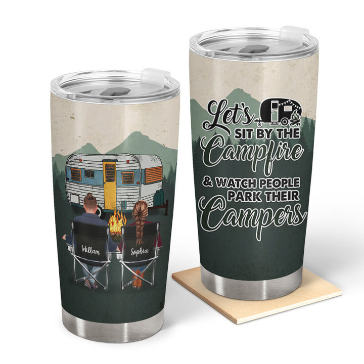 Lets Sit By The Campfire Gift For Camping Lovers Personalized Custom Tumbler