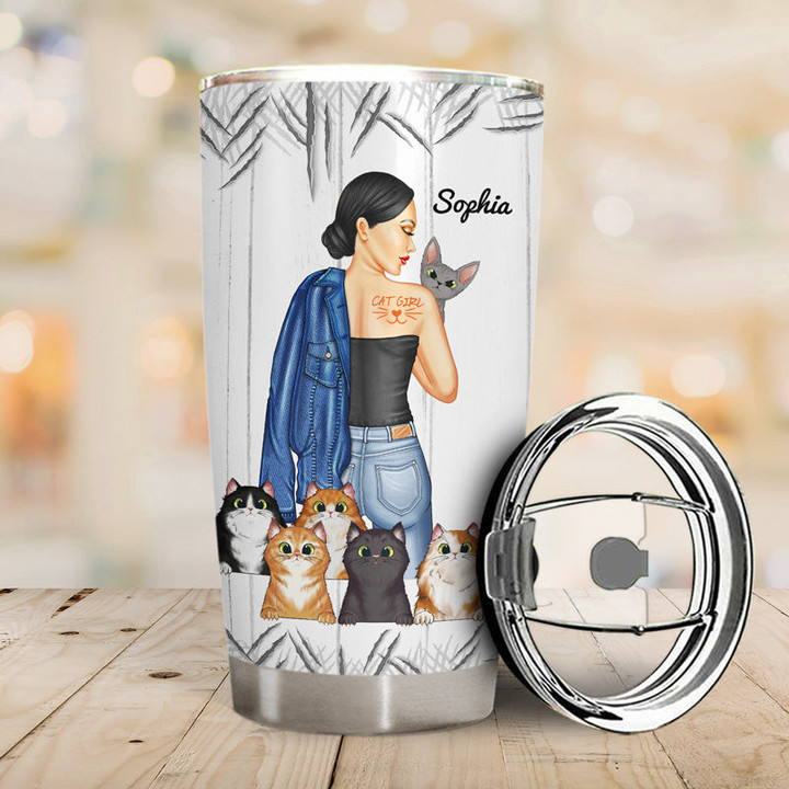Best Cat Mom Ever Gift For Cat Lovers Personalized Custom Tumbler