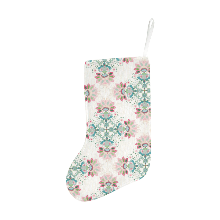 Square floral indian flower pattern Christmas Stocking Hanging Ornament
