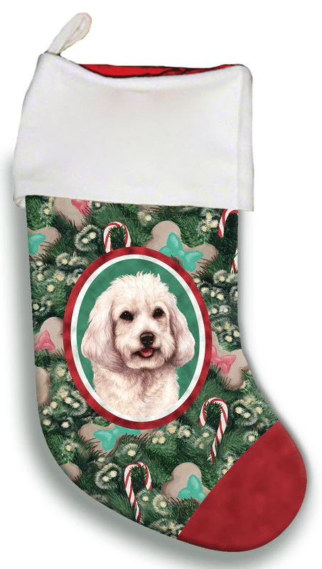 Cockapoo White - Best of Breed Christmas Stocking Hanging Ornament