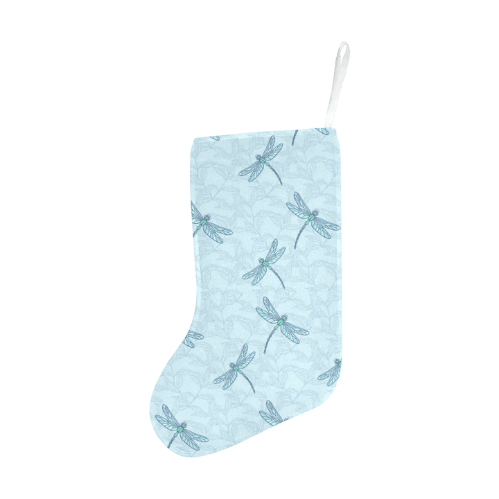 Dragonfly pattern blue background Christmas Stocking Hanging Ornament