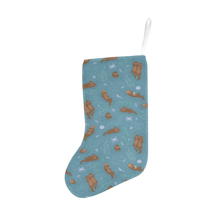Sea otters pattern Christmas Stocking Hanging Ornament