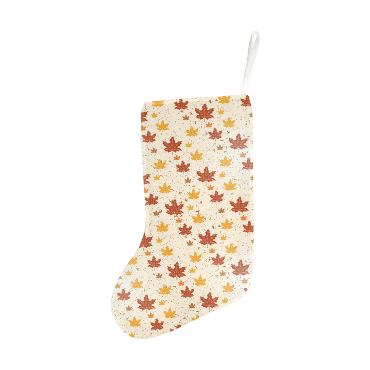 Red and Orange Maple Leaves Pattern Christmas Stocking Hanging Ornament
