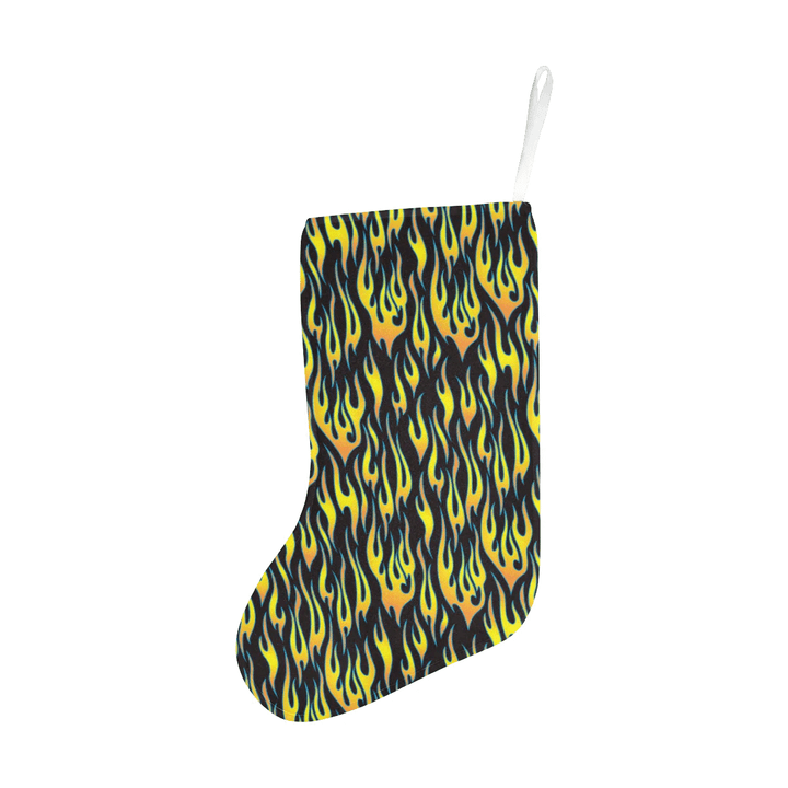 Flame Fire Pattern Background Christmas Stocking Hanging Ornament