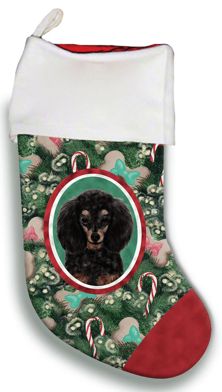Poodle Black/Tan- Best of Breed Christmas Stocking Hanging Ornament
