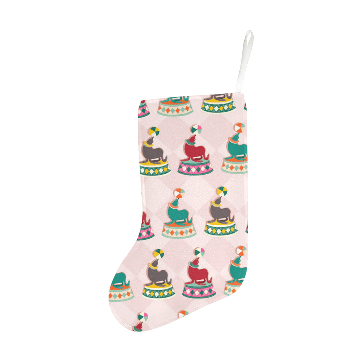 Colorful Sea Lion Pattern Christmas Stocking Hanging Ornament