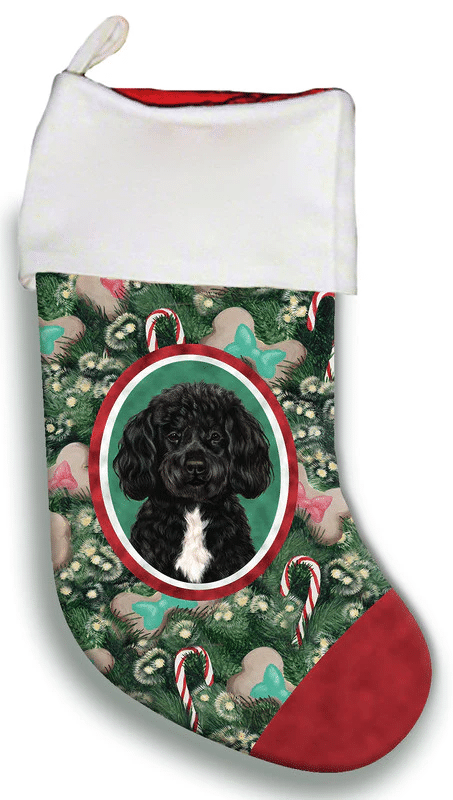 Portuguese Water Dog Black Bearded - Best of Breed Christmas Stocking Hanging Ornament