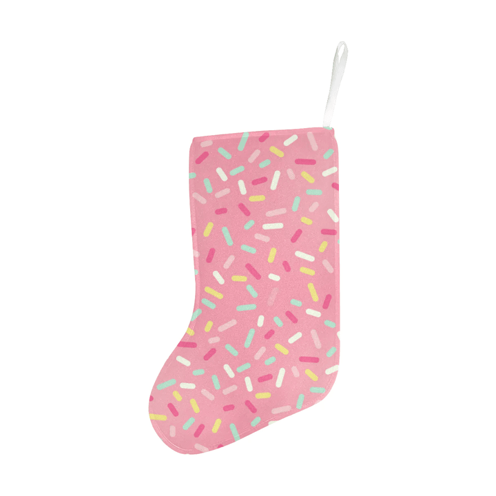 Pink donut glaze candy pattern Christmas Stocking Hanging Ornament