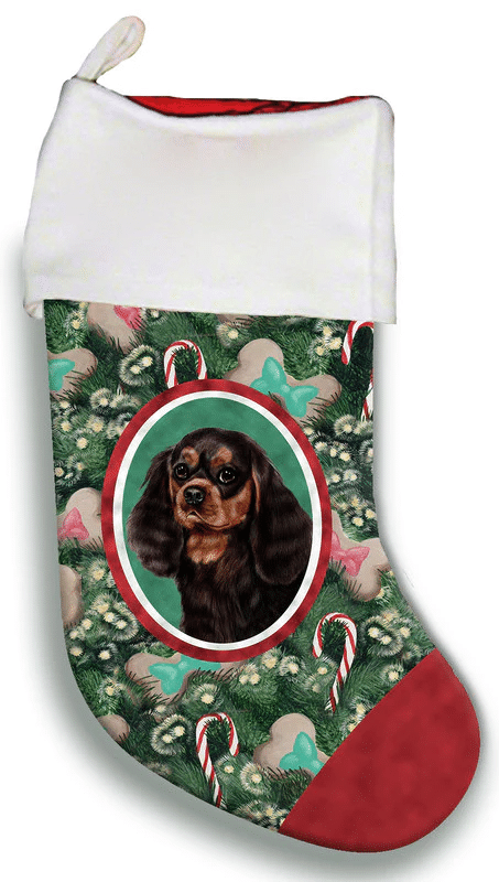 Cavalier King Charles Black/Tan - Best of Breed Christmas Stocking Hanging Ornament