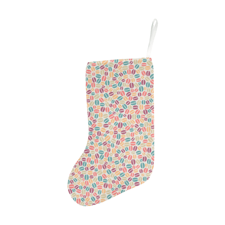 Colorful Coffee Bean Pattern Christmas Stocking Hanging Ornament