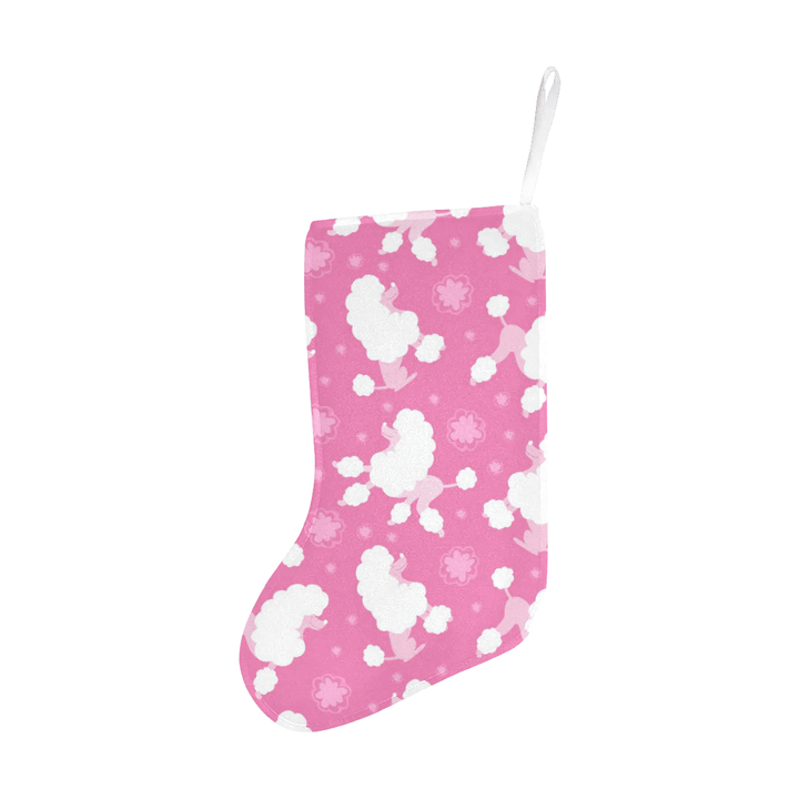 Poodle Pink Theme Pattern Christmas Stocking Hanging Ornament