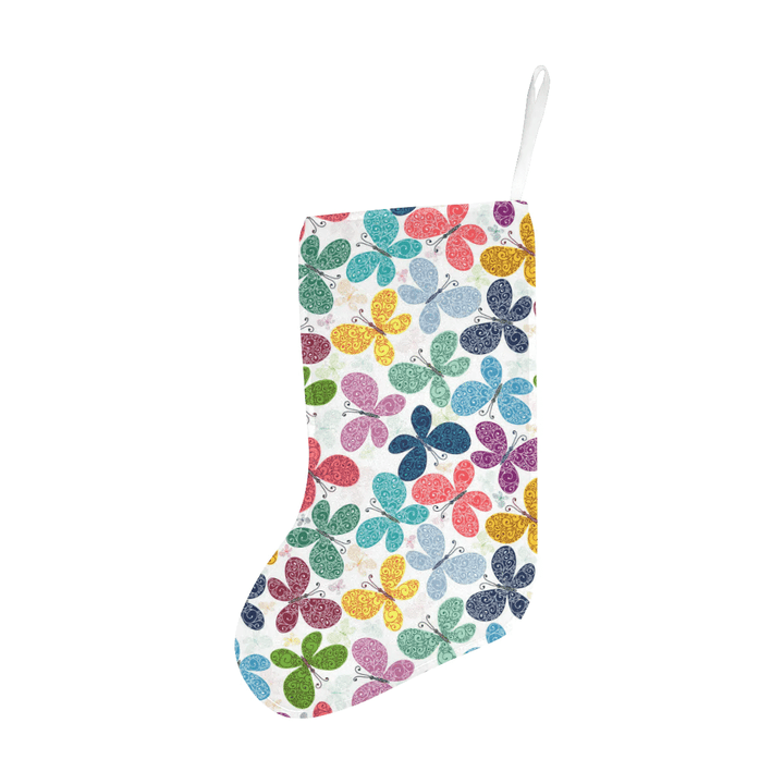 Colorful Butterfly Pattern Christmas Stocking Hanging Ornament