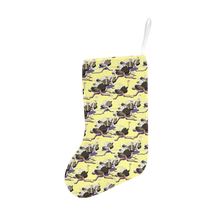 Ostrich Pattern Print Design 04 Christmas Stocking Hanging Ornament