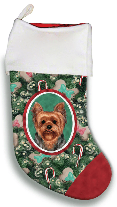 Yorkie Puppy Cut- Best of Breed Christmas Stocking Hanging Ornament