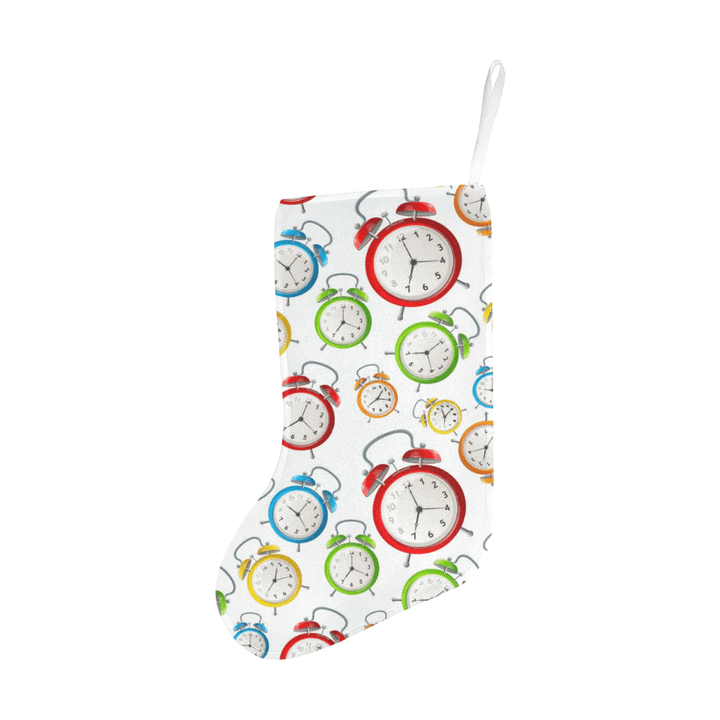 Colorful Clock Pattern Christmas Stocking Hanging Ornament