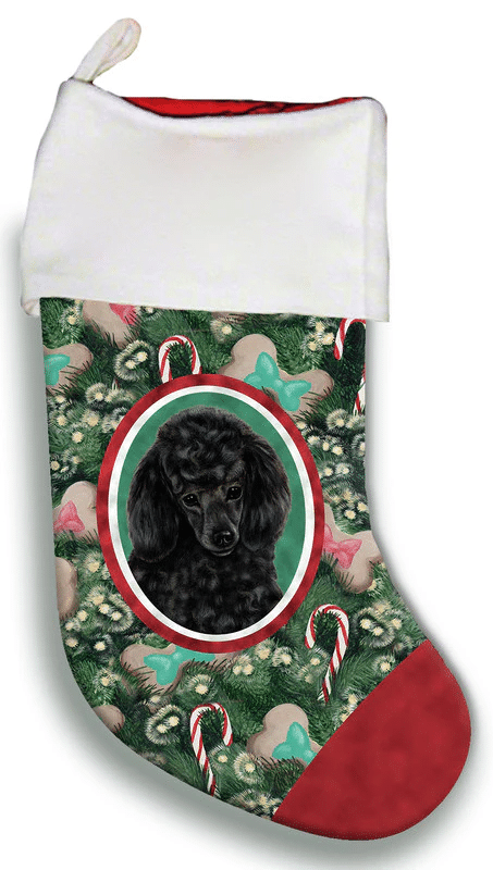Poodle Black- Best of Breed Christmas Stocking Hanging Ornament