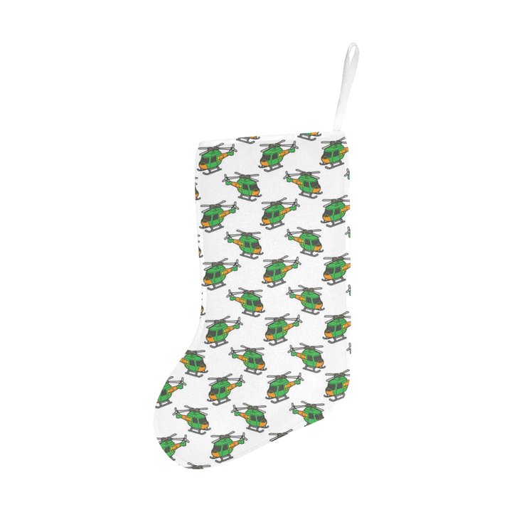 Green Amy Helicopter Pattern Christmas Stocking Hanging Ornament