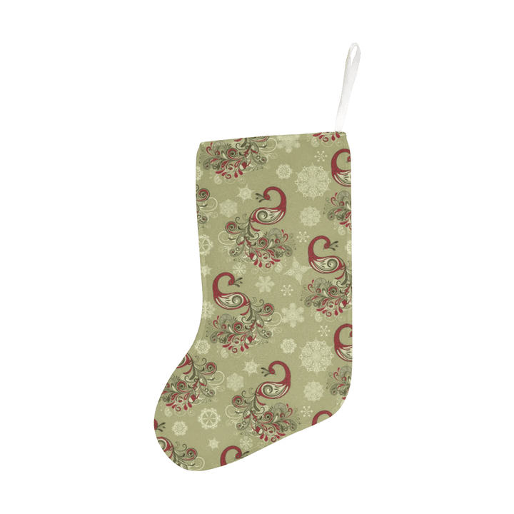 Peacock Tribal Pattern Christmas Stocking Hanging Ornament