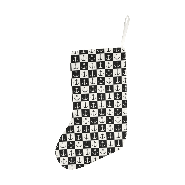 Anchor Black and White Patter Christmas Stocking Hanging Ornament