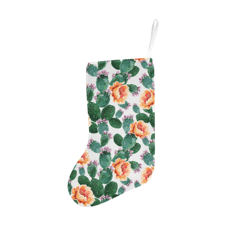 Cactus and Flower Pattern Christmas Stocking Hanging Ornament