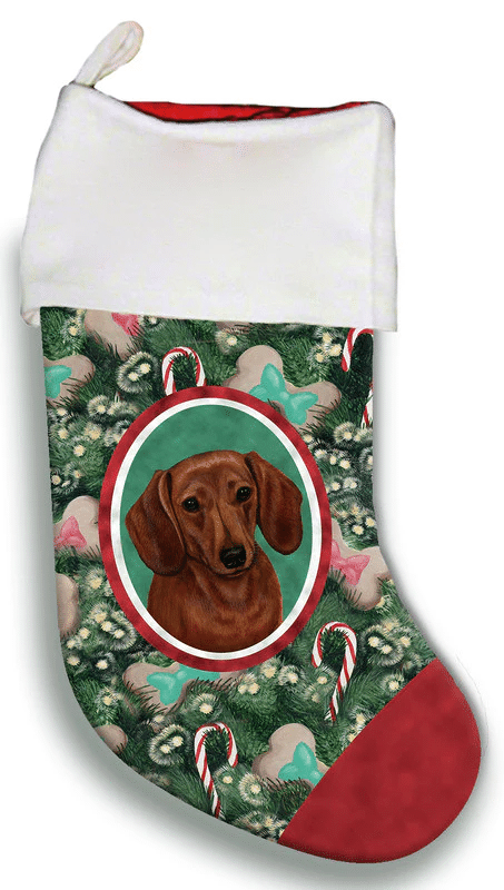 Dachshund Red - Best of Breed Christmas Stocking Hanging Ornament
