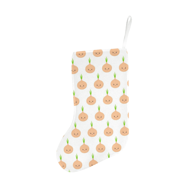 cute onions smiling faces Christmas Stocking Hanging Ornament
