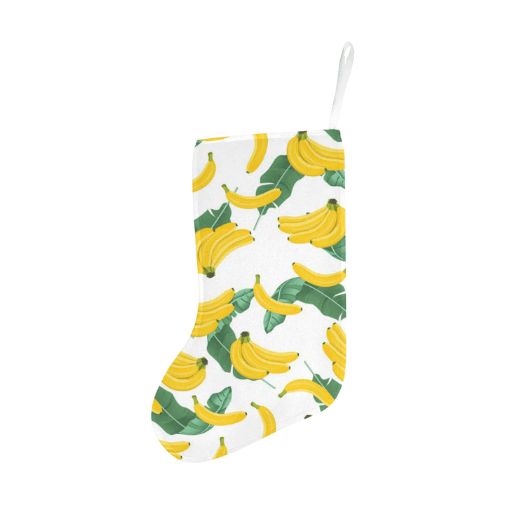 Banana and Leaf Pattern Christmas Stocking Hanging Ornament