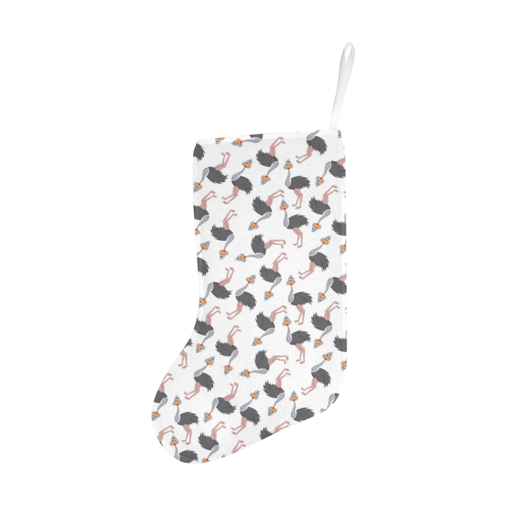 Ostrich Pattern Print Design 02 Christmas Stocking Hanging Ornament