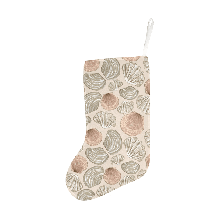 Shell Pattern Background Christmas Stocking Hanging Ornament