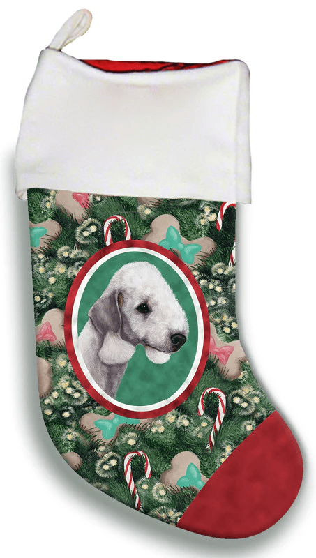 Bedlington Terrier Blue - Best of Breed Christmas Stocking Hanging Ornament